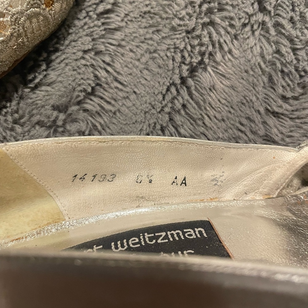Stuart Weitzman Silver Embellished Heels - Picture 3 of 4